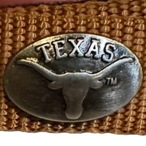 VTG TEXAS LONGHORN DOG LEASH 6FT ORANGE BROWN RUST COLOR FELTED HANDLE PET WALK